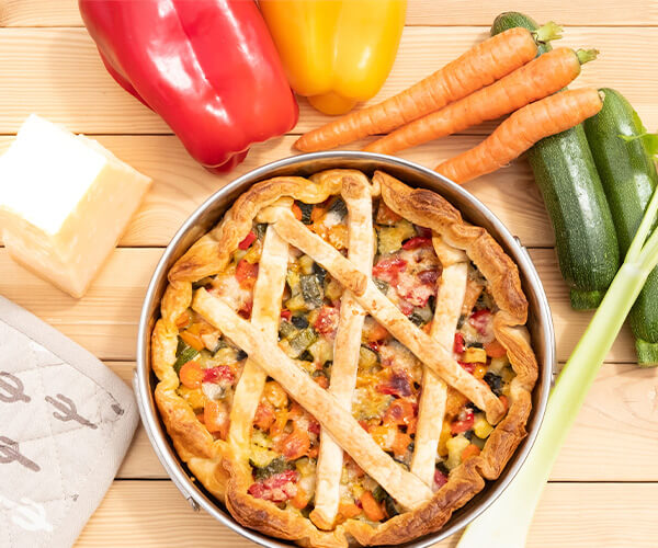 Preparamos juntos un pastel de verduras en microondas