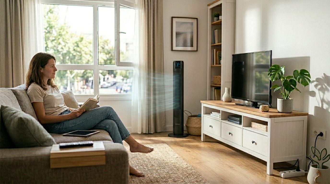 ¿Cuánto consume un ventilador torre al día?
