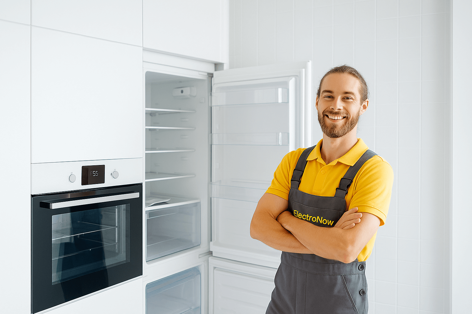 Frigorífico recién instalado por el equipo profesional de ElectroNow